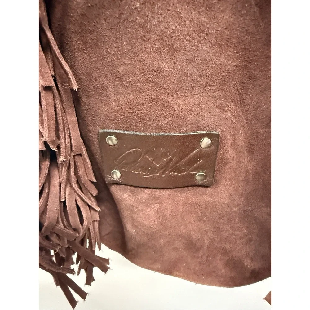 Patricia Nash Burnished Brown Suede With Fringe Tote Bag Purse Shoulder bag
